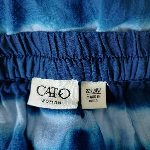 Cato Womens Blue Elastic Waist Witchy Tie Dye Pull On Flare Skirt Size 22/24W - Picture 5 of 7